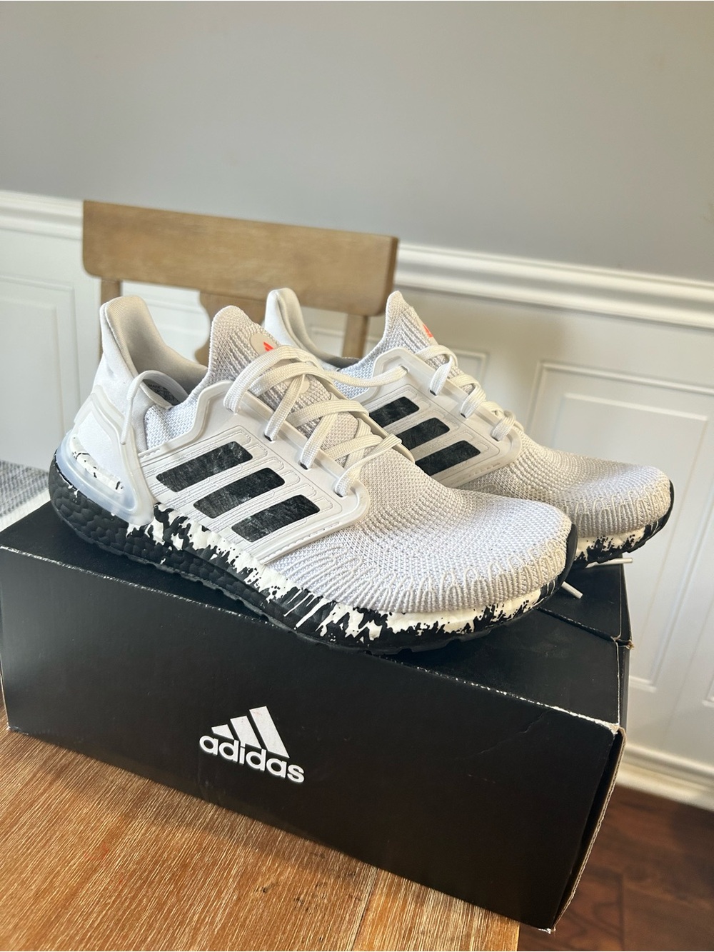Adidas White & Black ultra boost Running Sneakers